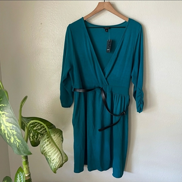 Torrid | Surplice Hacci Knit Belted Dress - Picture 2 of 5